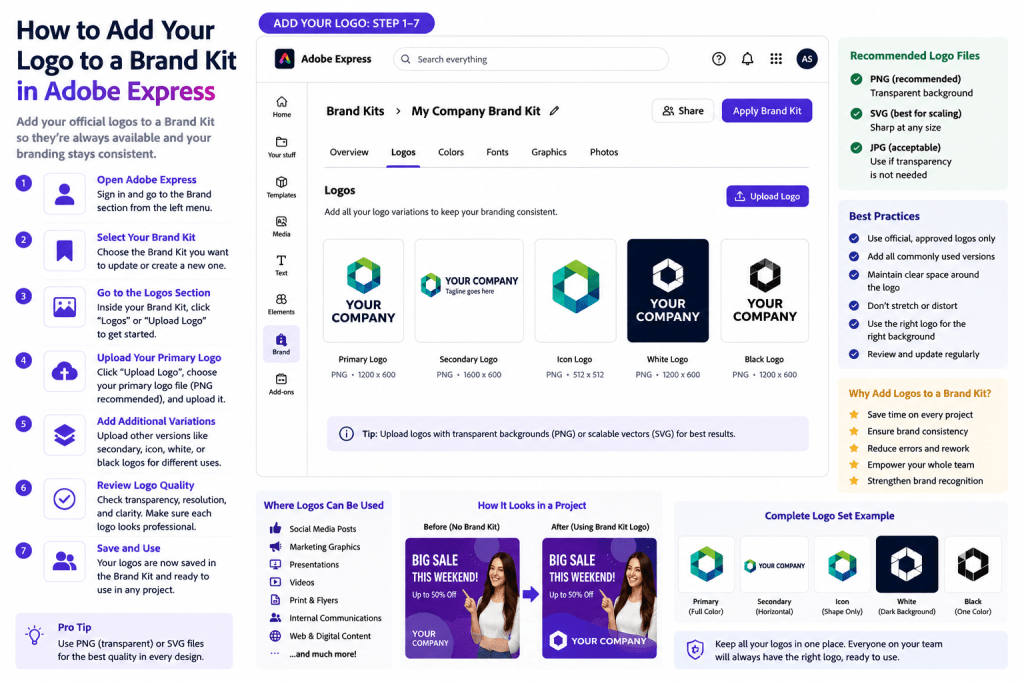 How to Add Your Logo to a Brand Kit in Adobe&nbsp;Express