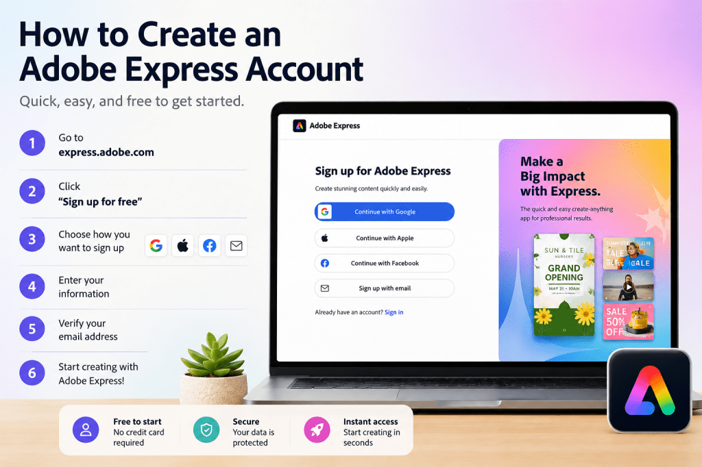 How to Create an Adobe Express&nbsp;Account
