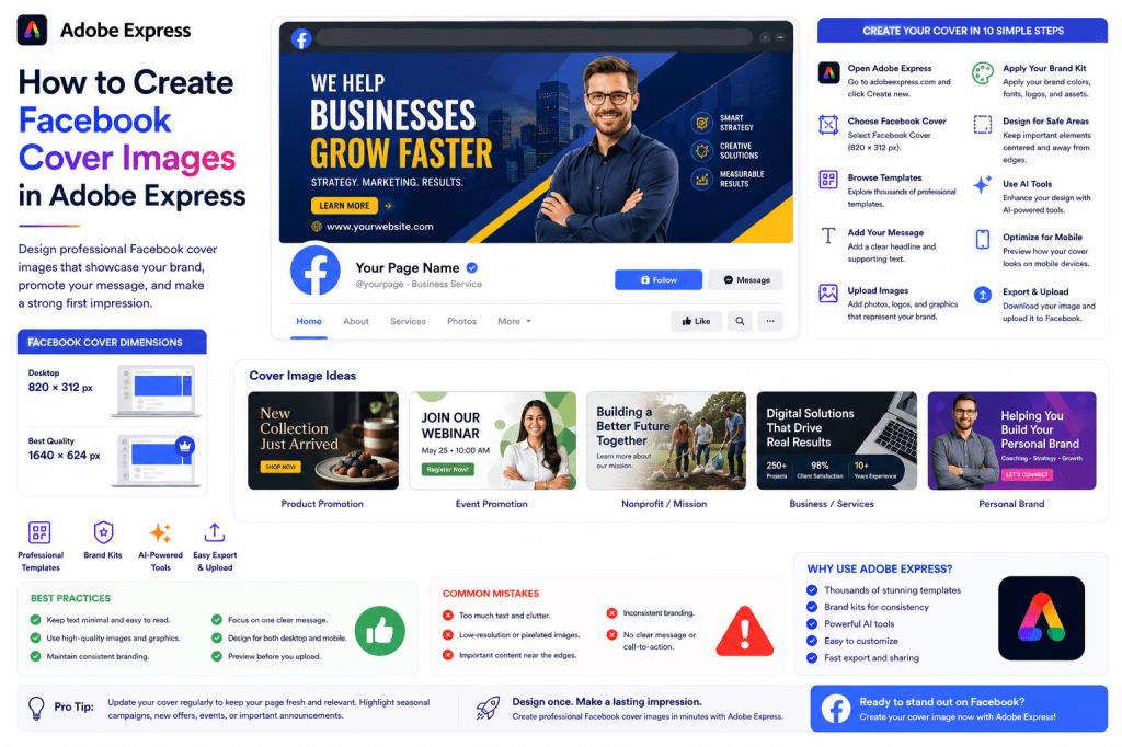 How to Create Facebook Cover Images in Adobe&nbsp;Express