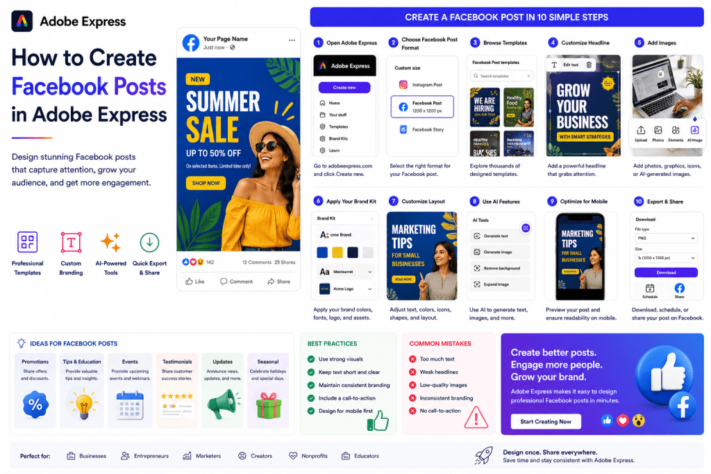 How to Create Facebook Posts in Adobe&nbsp;Express