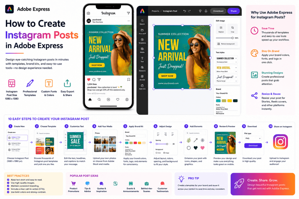 How to Create Instagram Posts in Adobe&nbsp;Express