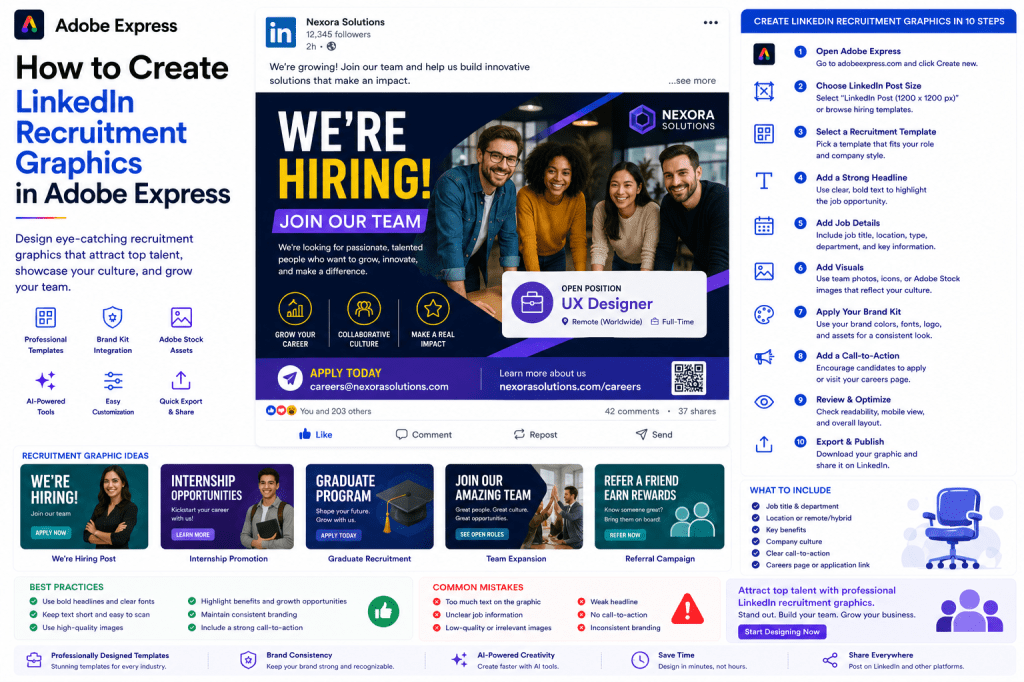 How to Create LinkedIn Recruitment Graphics in Adobe&nbsp;Express