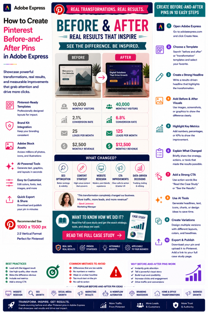 How to Create Pinterest Before-and-After Pins in Adobe Express