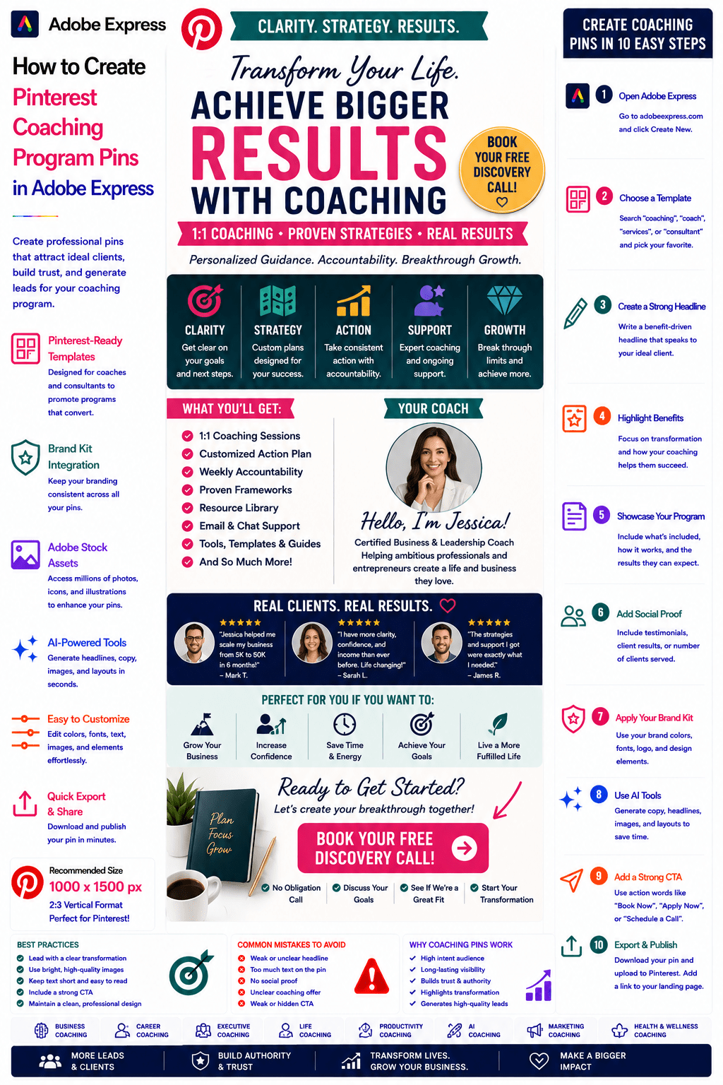 How to Create Pinterest Coaching Program Pins in Adobe&nbsp;Express