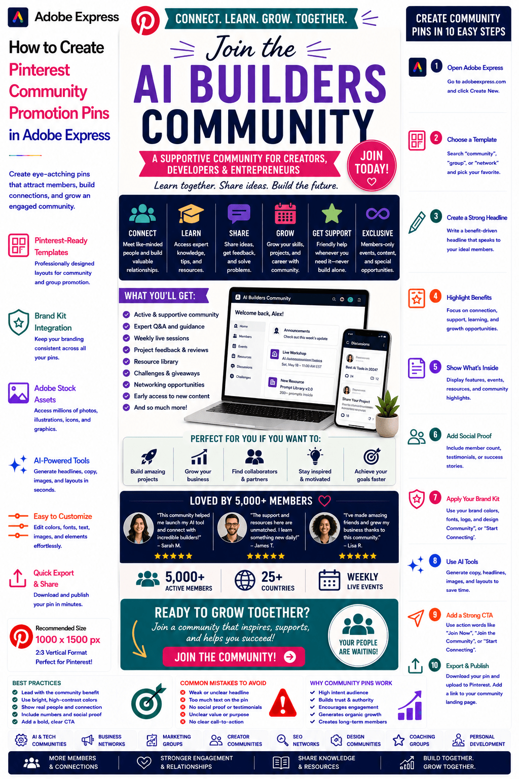 How to Create Pinterest Community Promotion Pins in Adobe&nbsp;Express