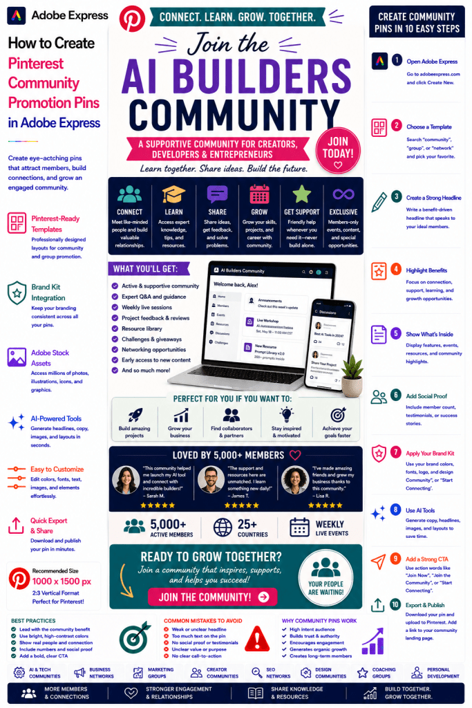 How to Create Pinterest Community Promotion Pins in Adobe Express
