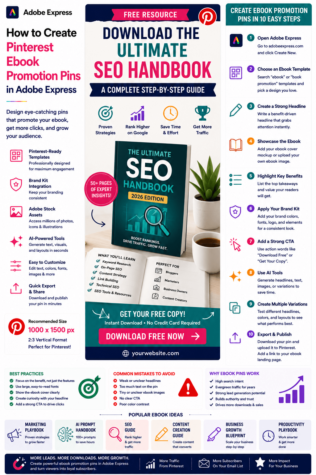 How to Create Pinterest Ebook Promotion Pins in Adobe Express