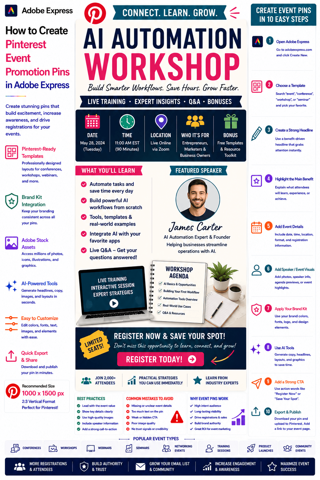 How to Create Pinterest Event Promotion Pins in Adobe&nbsp;Express