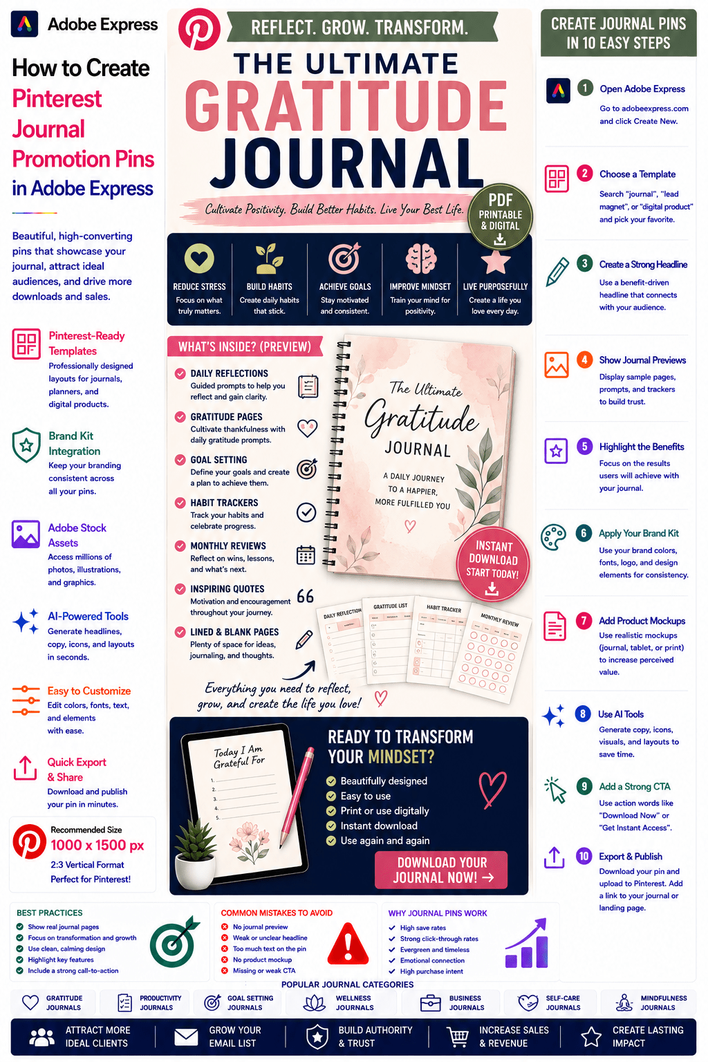 How to Create Pinterest Journal Promotion Pins in Adobe&nbsp;Express