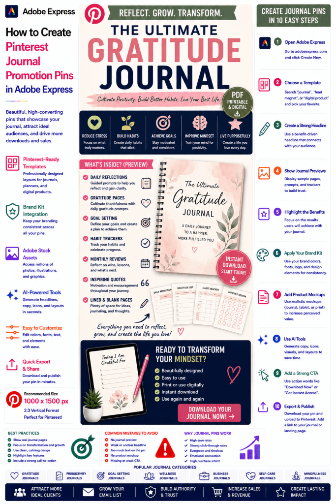 How to Create Pinterest Journal Promotion Pins in Adobe Express