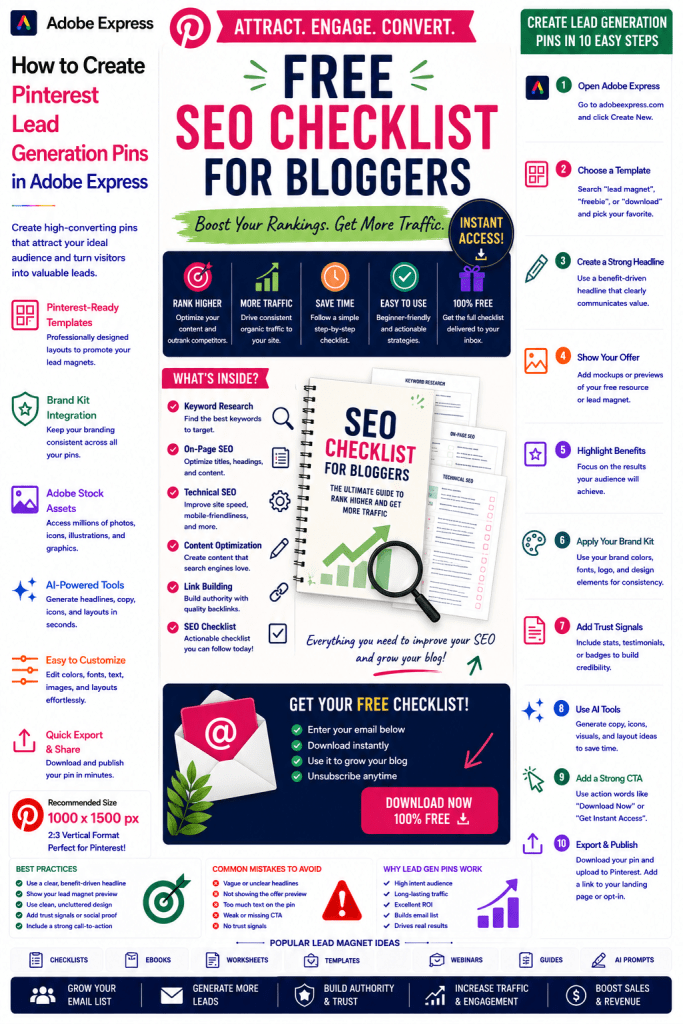 How to Create Pinterest Lead Generation Pins in Adobe Express