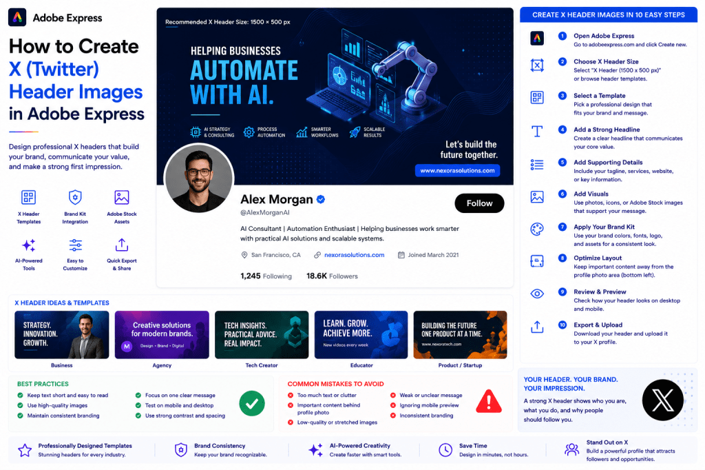 How to Create X (Twitter) Header Images in Adobe&nbsp;Express