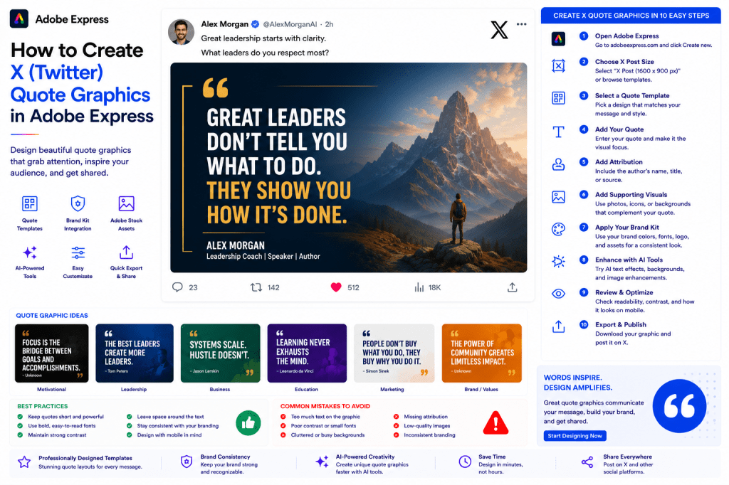 How to Create X (Twitter) Quote Graphics in Adobe&nbsp;Express