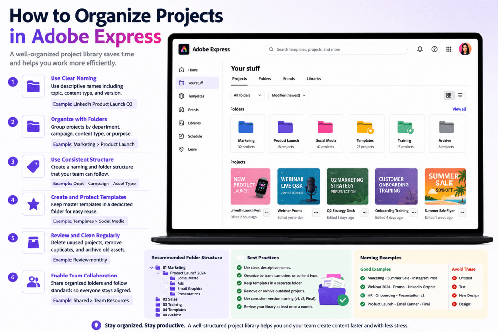 How to Organize Projects in Adobe&nbsp;Express