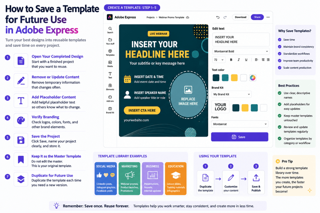 How to Save a Template for Future Use in Adobe&nbsp;Express