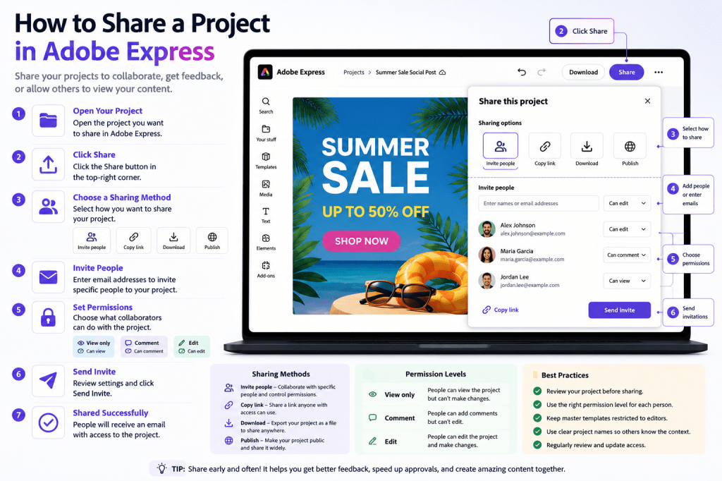 How to Share a Project in Adobe&nbsp;Express