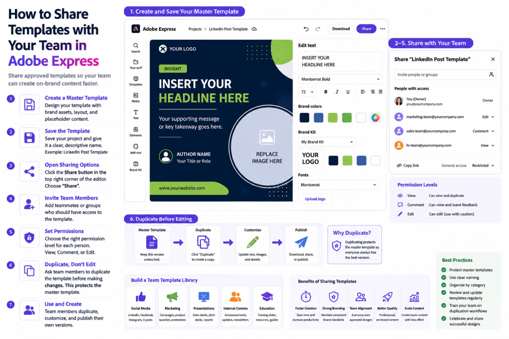 How to Share Templates with Your Team in Adobe&nbsp;Express